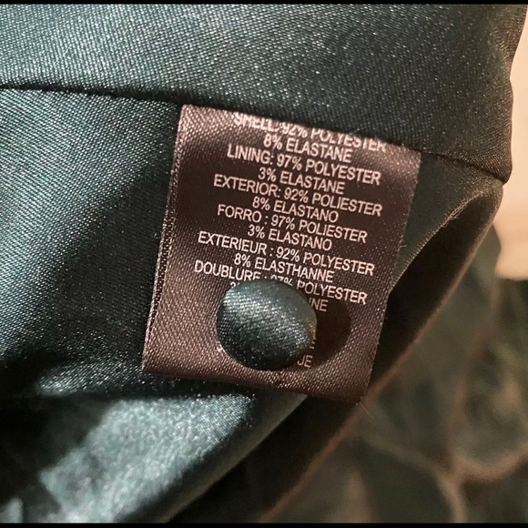 TAHARI Button Trimmed A Line Velvet Green Long Dress Womens 4 Holiday Christmas - Picture 8 of 9